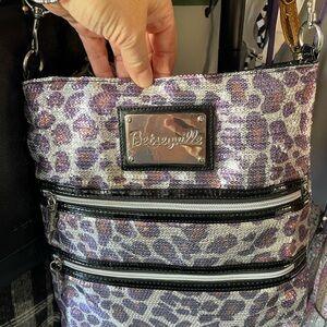 Betseyville Glittering Purple Leopard Shoulder Bag